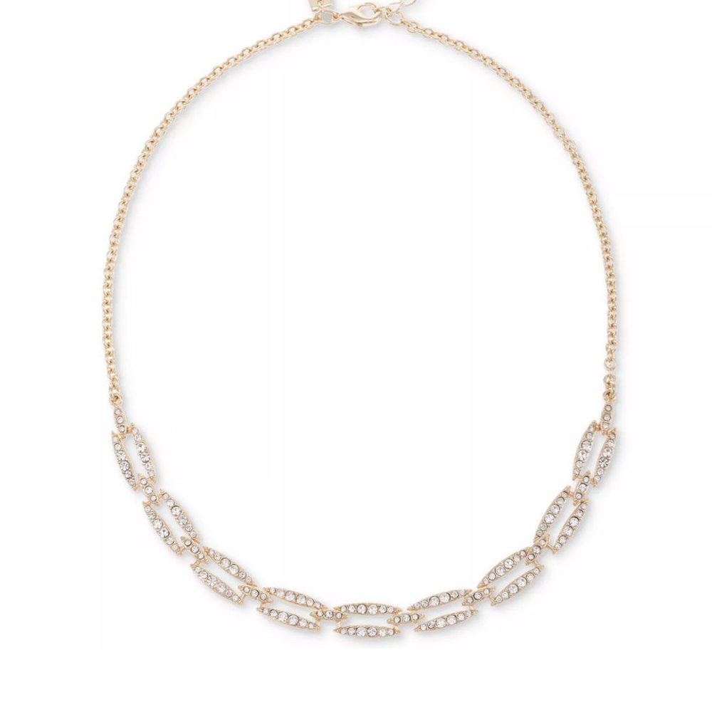 Gold-Tone Pavé Link Statement Necklace, 16" + 3" extender